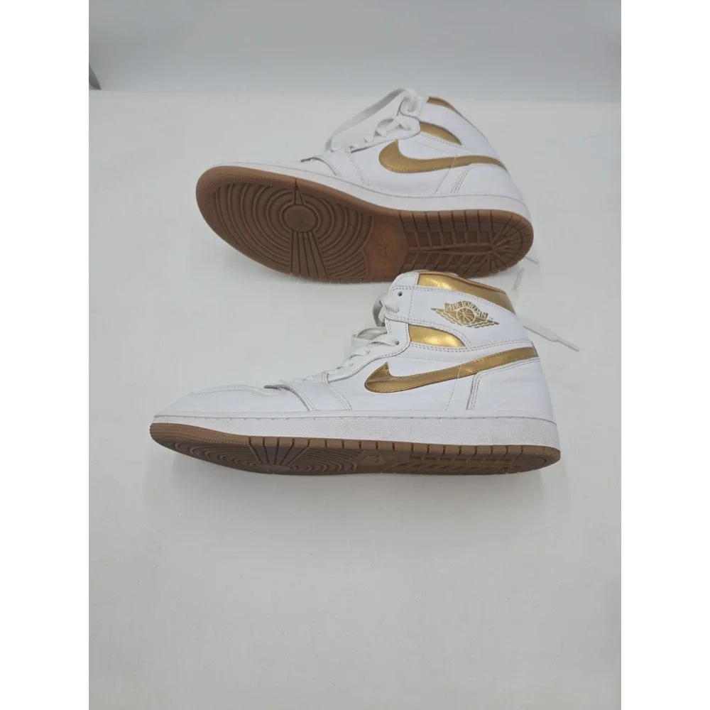 Jordan 1 Retro High OG Mens Shoes White-Metallic Gold FD2596-107 Basketball 11.5